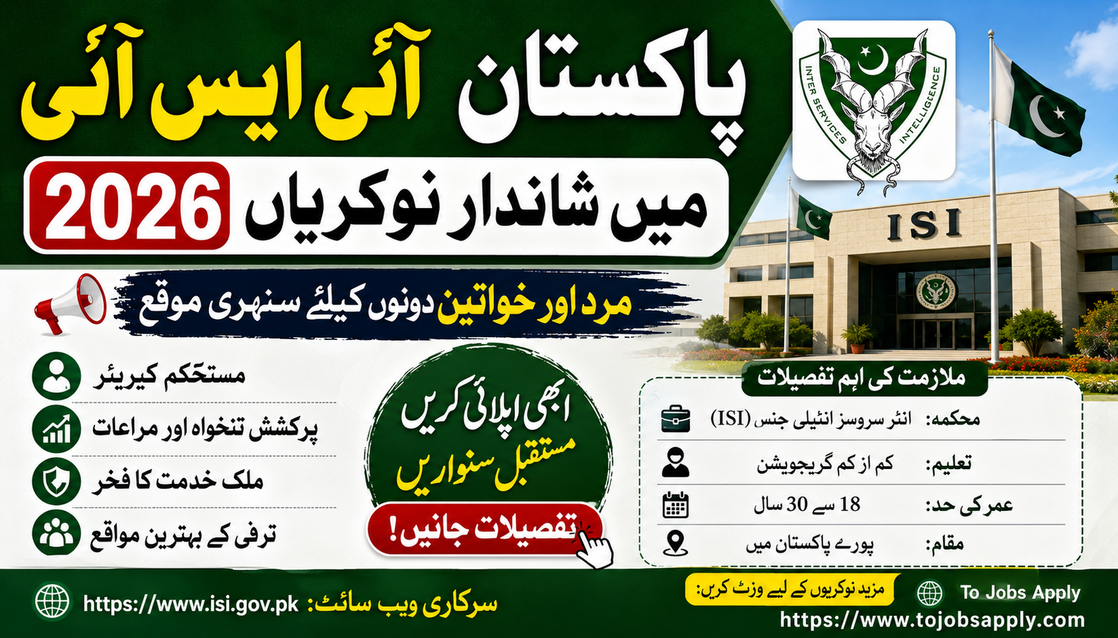 ISI Pakistan Jobs 2026 – Join Now